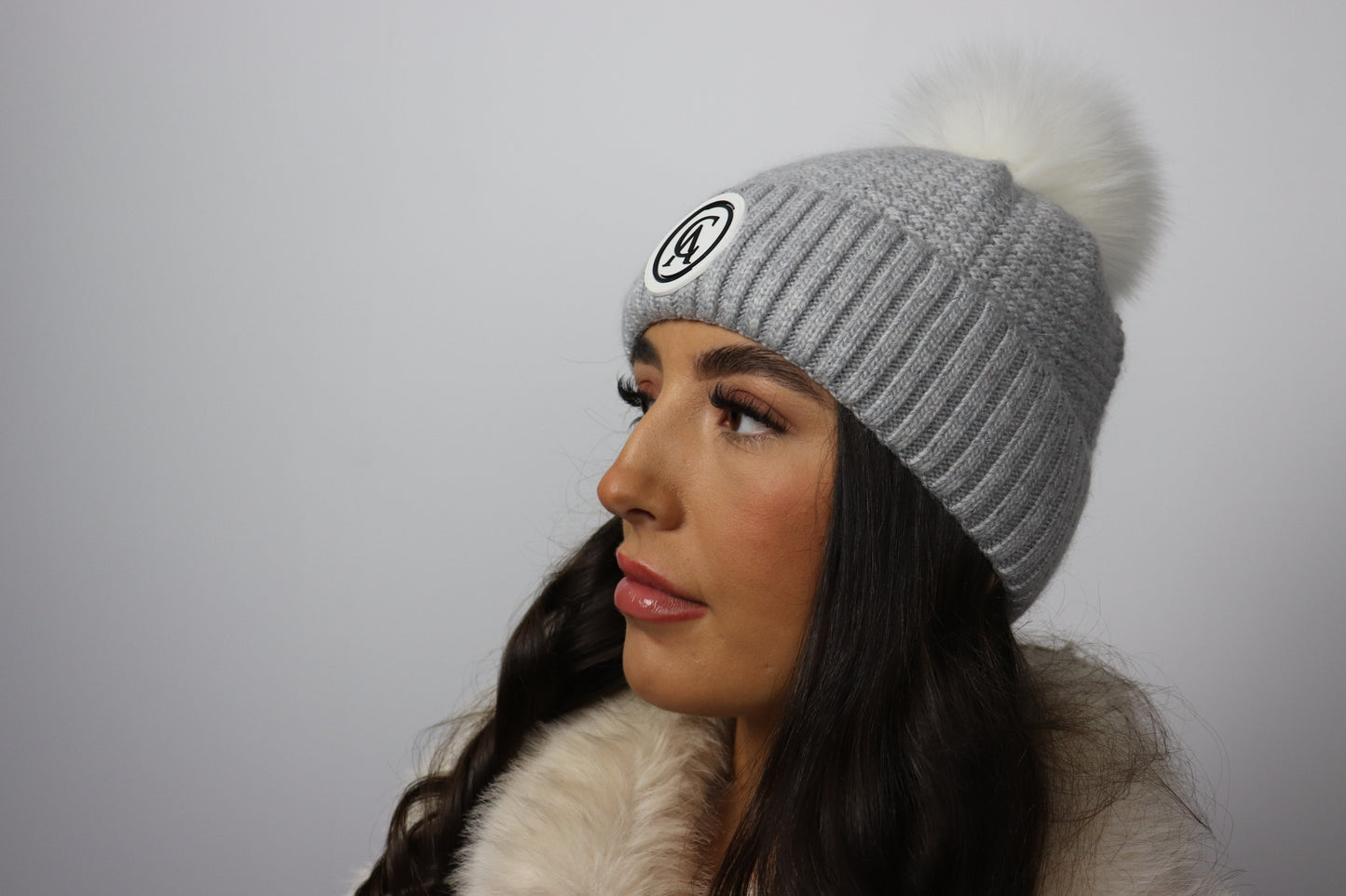 Grey Carl Anthony Winter Cashmere Hat