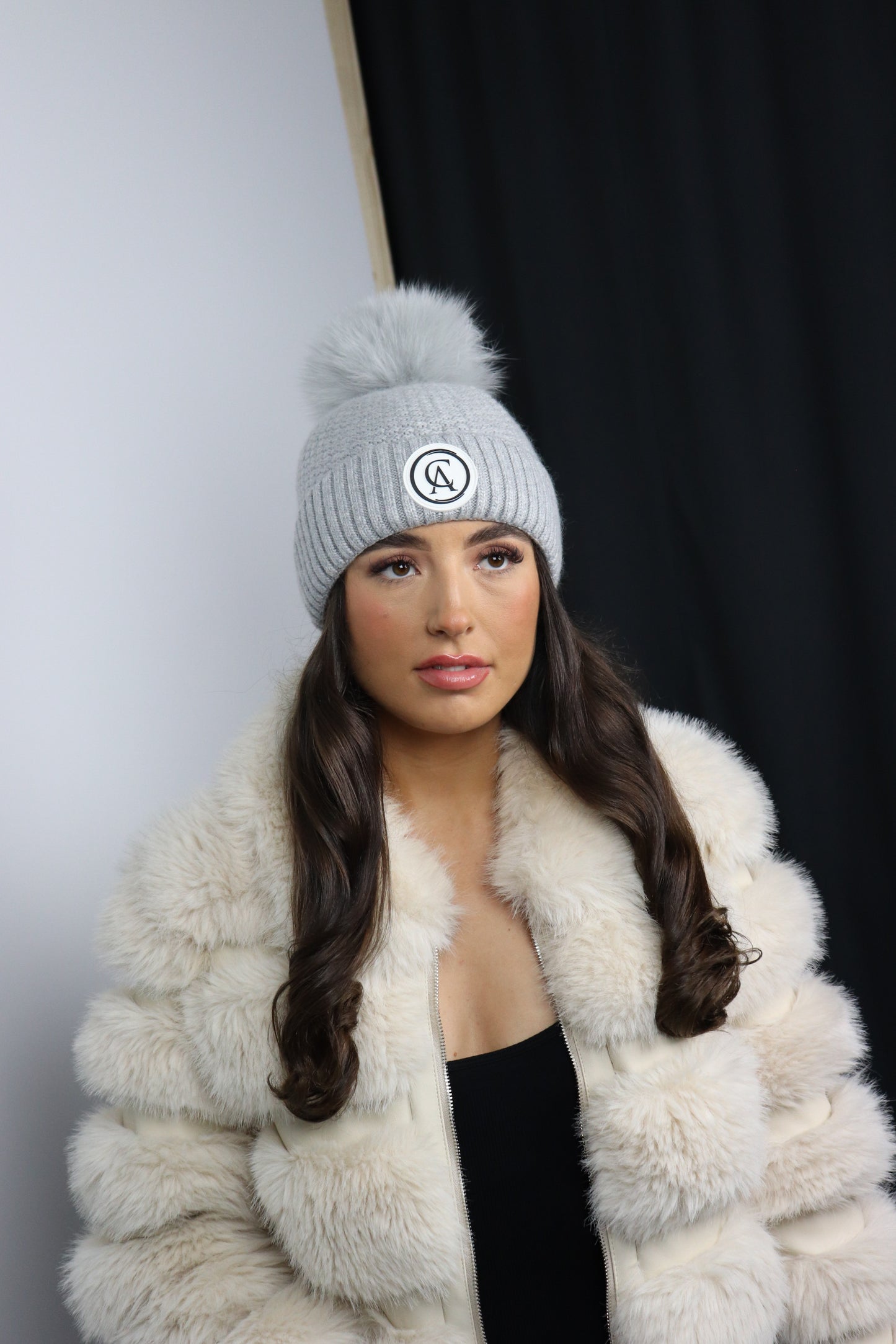 Grey Carl Anthony Winter Cashmere Hat