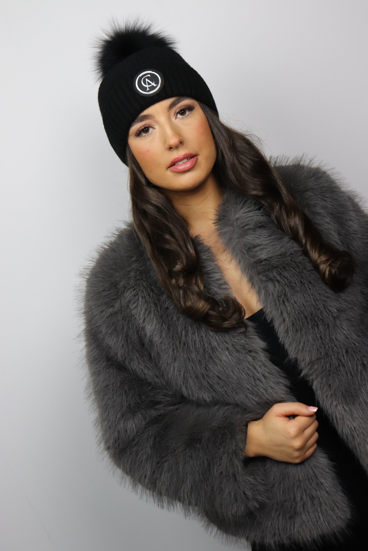 Black Carl Anthony Winter Cashmere Hat