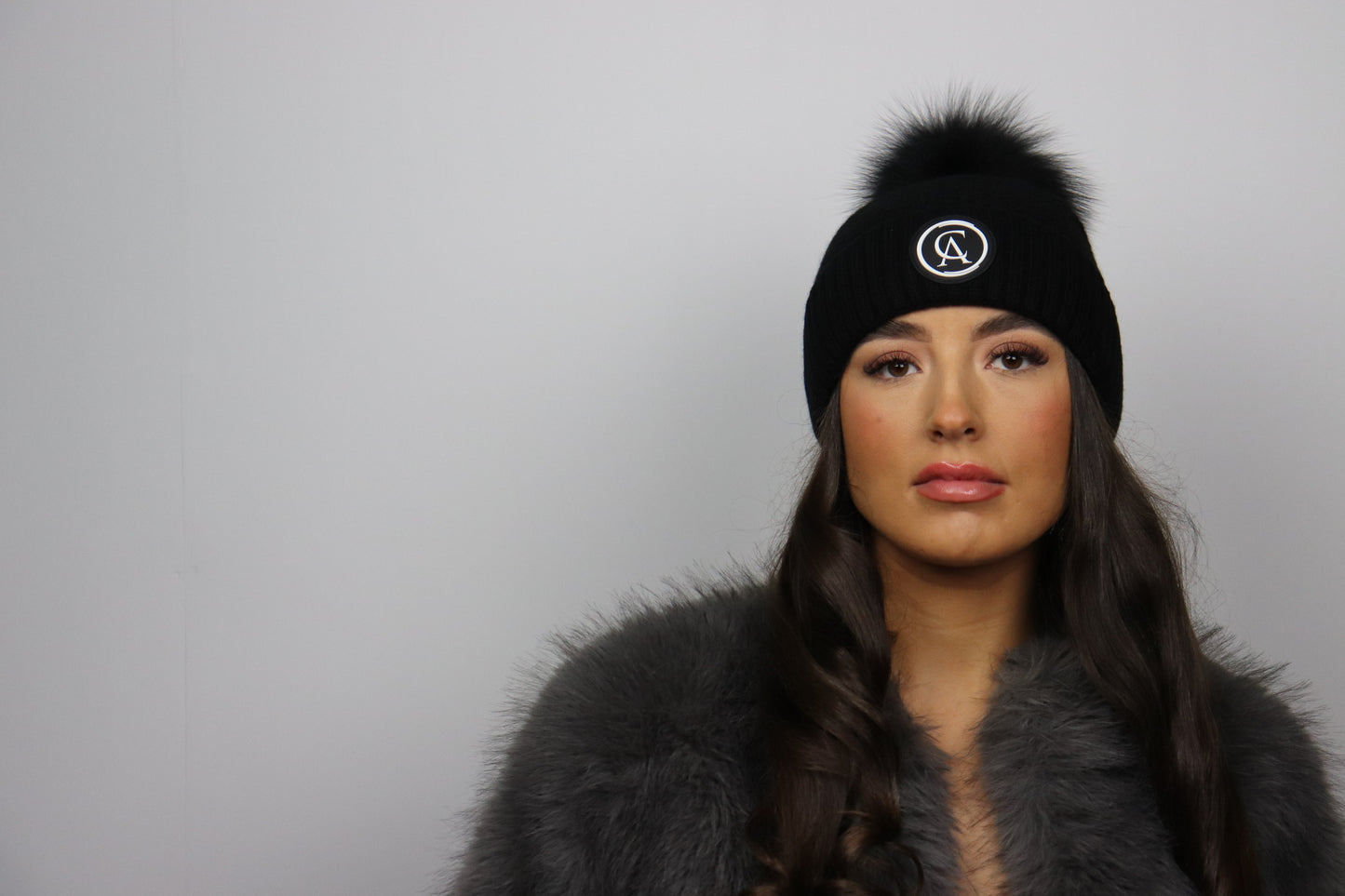 Black Carl Anthony Winter Cashmere Hat