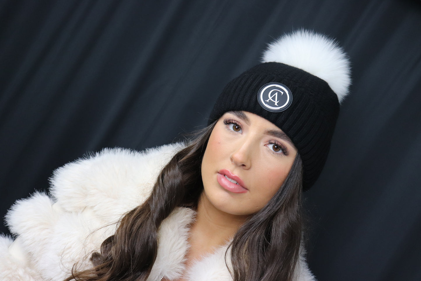 Black Carl Anthony Winter Cashmere Hat